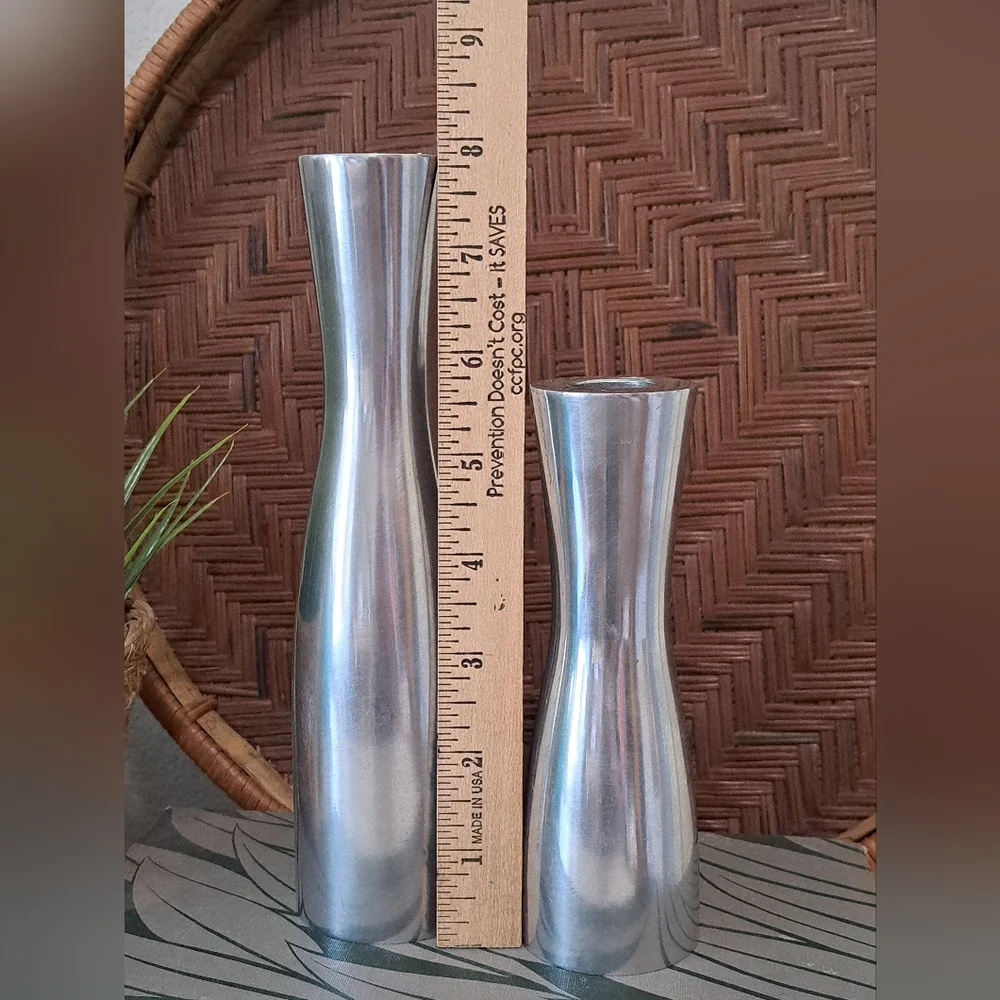 Ikea Erika Pakham Heavy Metal Candlestick Holders Set of 2